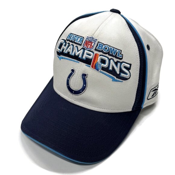 Reebok Indianapolis Colts Super Bowl SBXLI Champions Hat NFL Football White - Picture 1 of 9